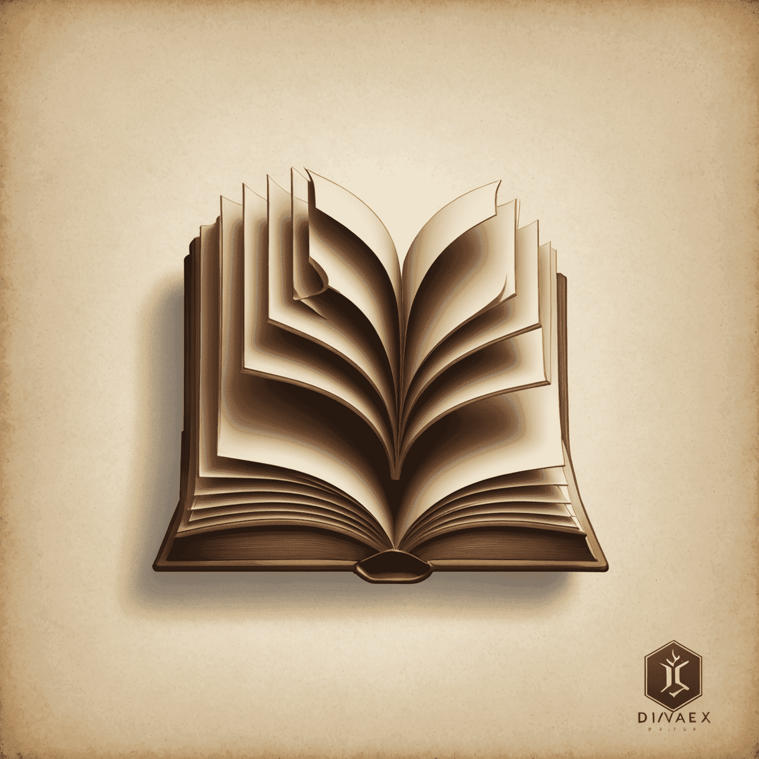 divaex logo featuring a stylized book icon