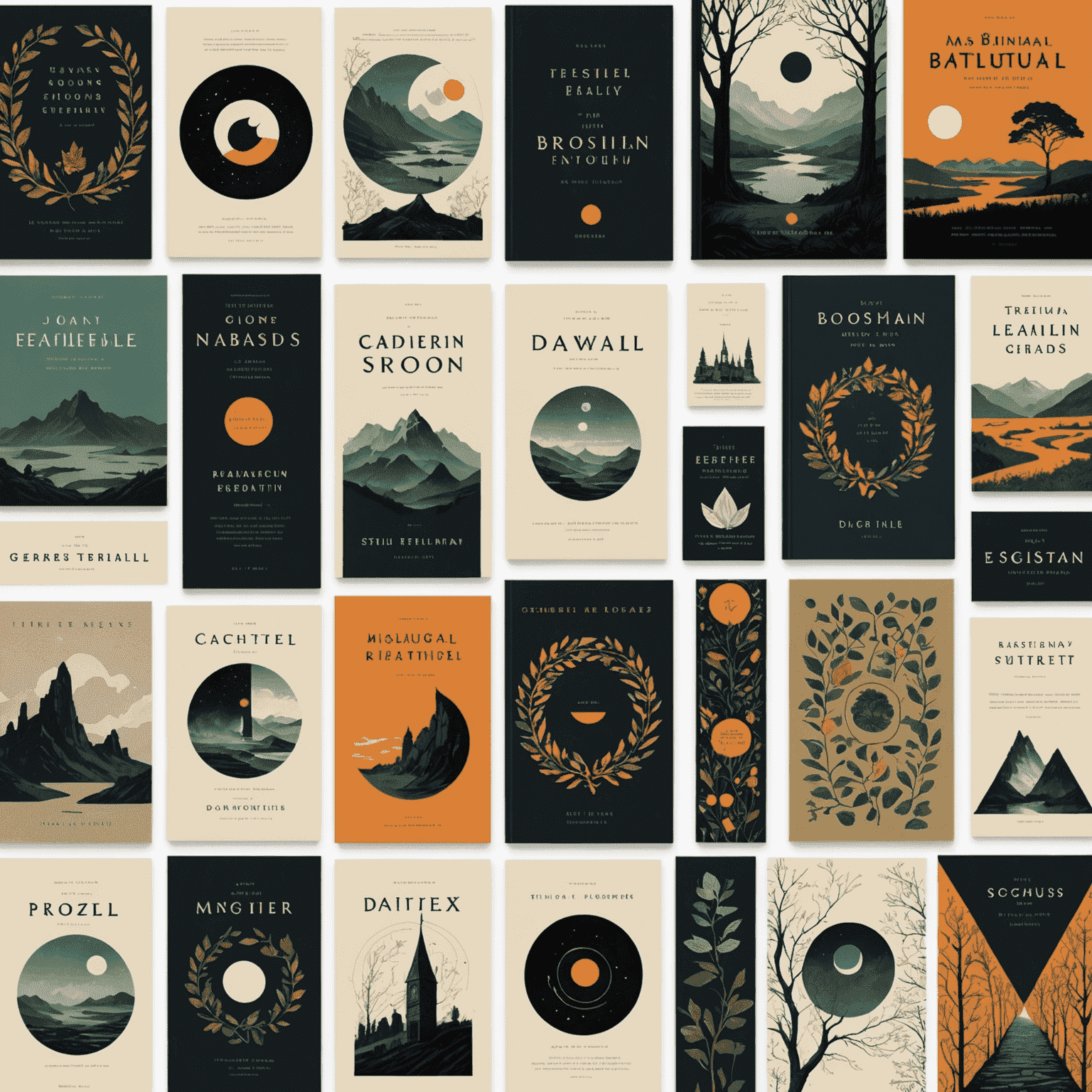 A collage of beautifully designed book covers showcasing various genres and styles, from minimalist to elaborate illustrations